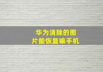 华为清除的图片能恢复嘛手机