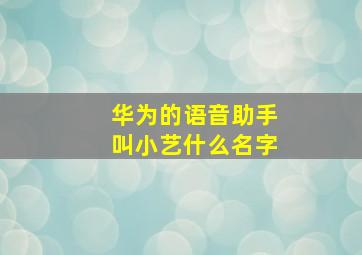 华为的语音助手叫小艺什么名字