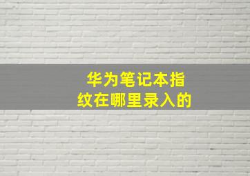 华为笔记本指纹在哪里录入的