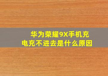 华为荣耀9X手机充电充不进去是什么原因