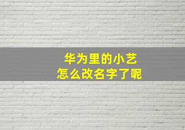 华为里的小艺怎么改名字了呢