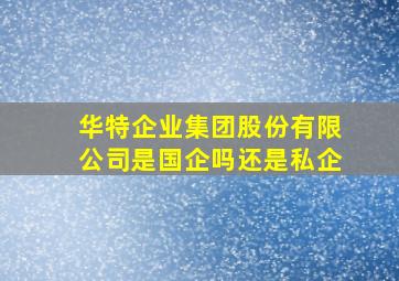 华特企业集团股份有限公司是国企吗还是私企