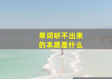 单词听不出来的本质是什么