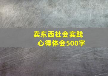 卖东西社会实践心得体会500字