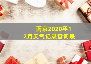 南京2020年12月天气记录查询表