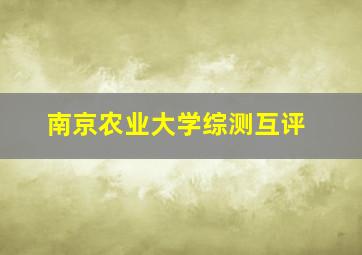 南京农业大学综测互评