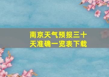 南京天气预报三十天准确一览表下载