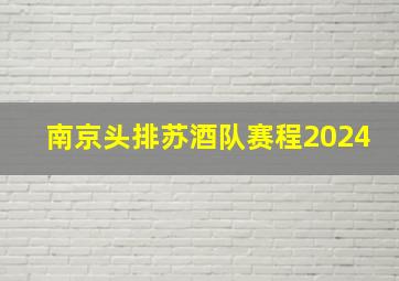 南京头排苏酒队赛程2024