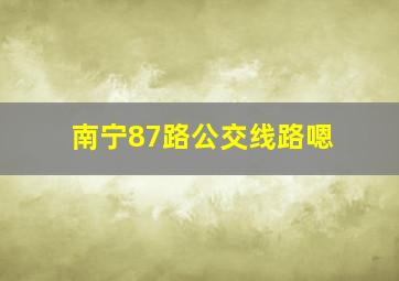 南宁87路公交线路嗯