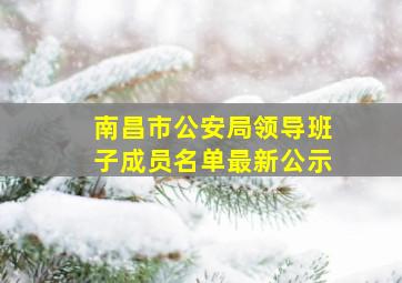 南昌市公安局领导班子成员名单最新公示