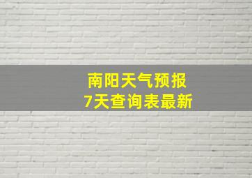 南阳天气预报7天查询表最新