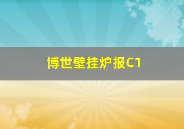 博世壁挂炉报C1