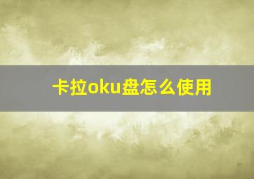 卡拉oku盘怎么使用