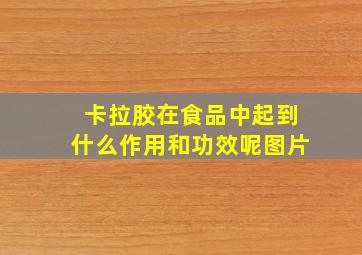 卡拉胶在食品中起到什么作用和功效呢图片