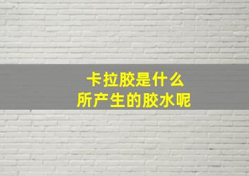 卡拉胶是什么所产生的胶水呢