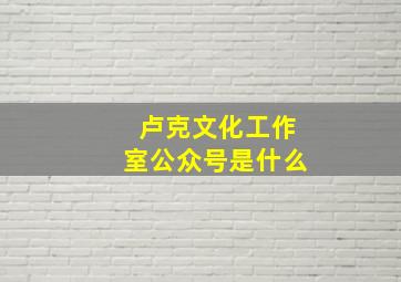 卢克文化工作室公众号是什么