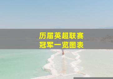 历届英超联赛冠军一览图表