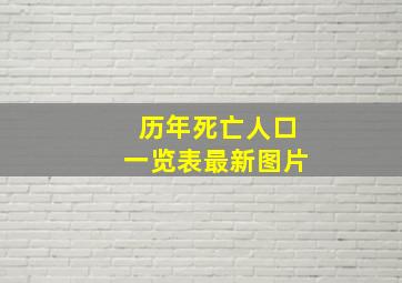 历年死亡人口一览表最新图片