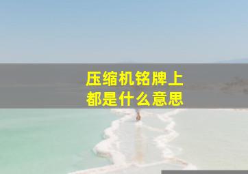 压缩机铭牌上都是什么意思