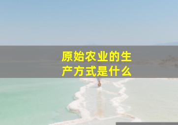 原始农业的生产方式是什么