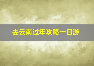 去云南过年攻略一日游