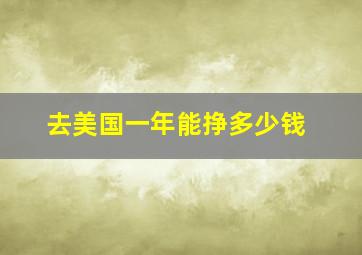 去美国一年能挣多少钱