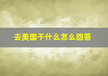 去美国干什么怎么回答