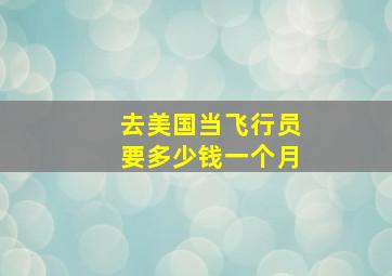 去美国当飞行员要多少钱一个月