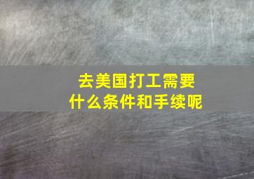 去美国打工需要什么条件和手续呢