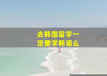 去韩国留学一定要学韩语么