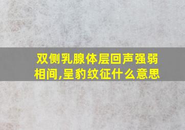 双侧乳腺体层回声强弱相间,呈豹纹征什么意思