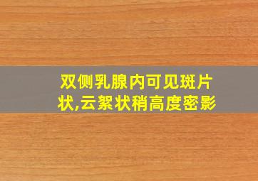 双侧乳腺内可见斑片状,云絮状稍高度密影