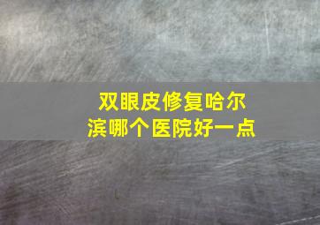 双眼皮修复哈尔滨哪个医院好一点