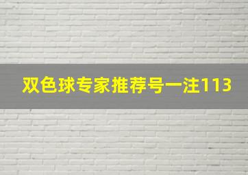 双色球专家推荐号一注113