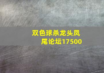 双色球杀龙头凤尾论坛17500