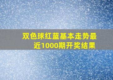 双色球红蓝基本走势最近1000期开奖结果