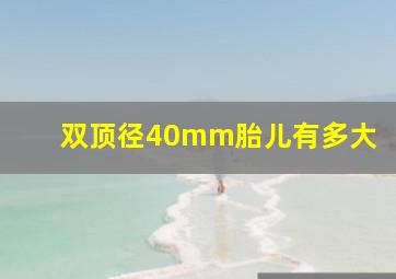 双顶径40mm胎儿有多大