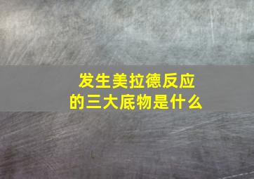 发生美拉德反应的三大底物是什么