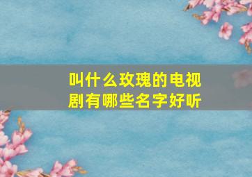 叫什么玫瑰的电视剧有哪些名字好听