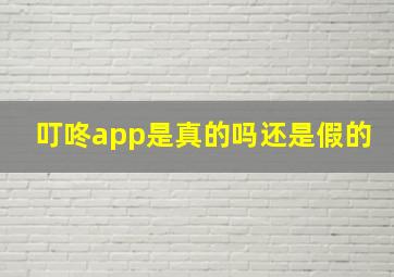 叮咚app是真的吗还是假的