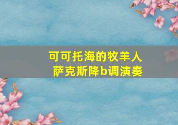 可可托海的牧羊人萨克斯降b调演奏