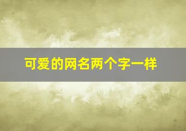 可爱的网名两个字一样