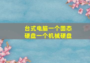 台式电脑一个固态硬盘一个机械硬盘