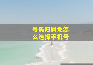 号码归属地怎么选择手机号