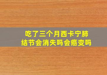 吃了三个月西卡宁肺结节会消失吗会癌变吗