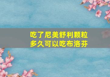 吃了尼美舒利颗粒多久可以吃布洛芬