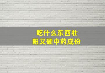 吃什么东西壮阳又硬中药成份