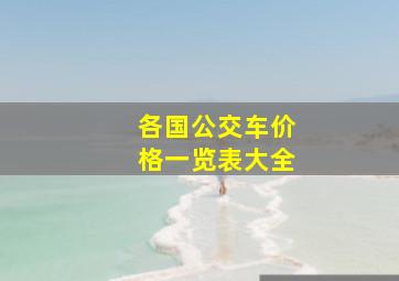 各国公交车价格一览表大全