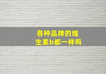 各种品牌的维生素b都一样吗