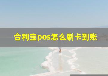 合利宝pos怎么刷卡到账